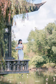 [Bien-être COS] Jolie fille Lu Qingqing kyokyo - cheongsam bleu