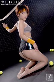Model Meimei "Pertunjukan Kaki Sutra Kecantikan Bulutangkis" atas, tengah dan bawah koleksi [丽 柜 LiGui] Gambar foto kaki dan kaki giok yang indah