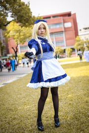 Taiwanese super cute COS maid black silk girl