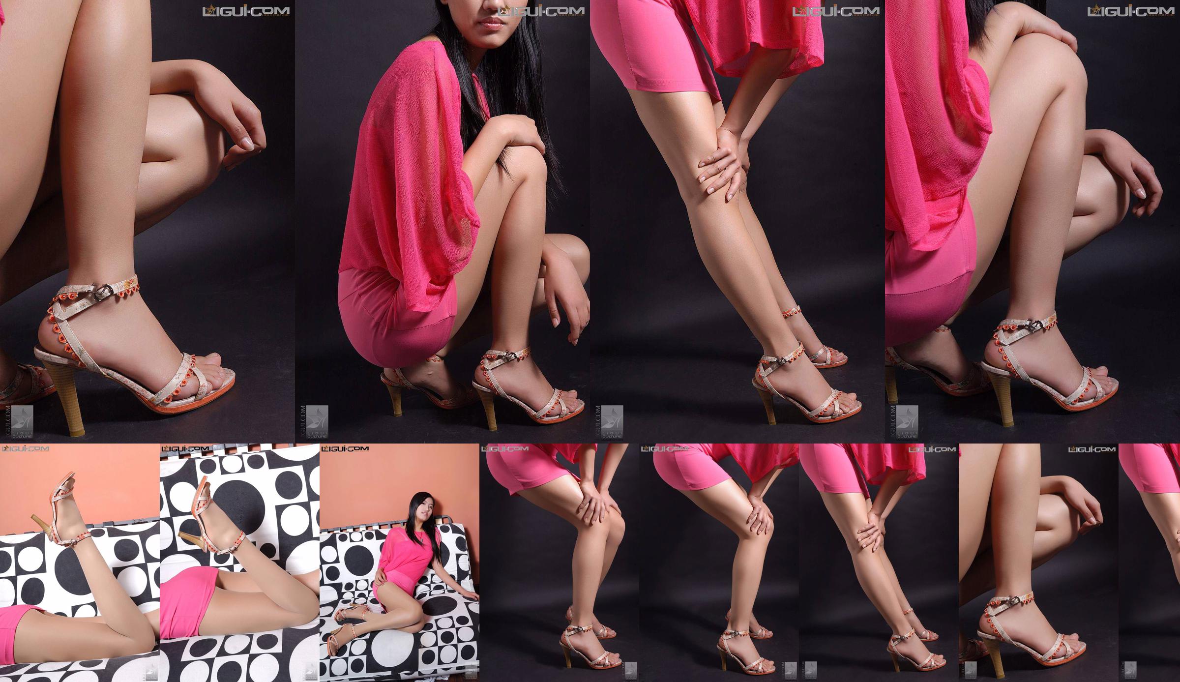 Model Jiang Na "Black and White with Geometry" [丽柜LiGui] Silk Foot Photo Picture No.d603dd Page 6