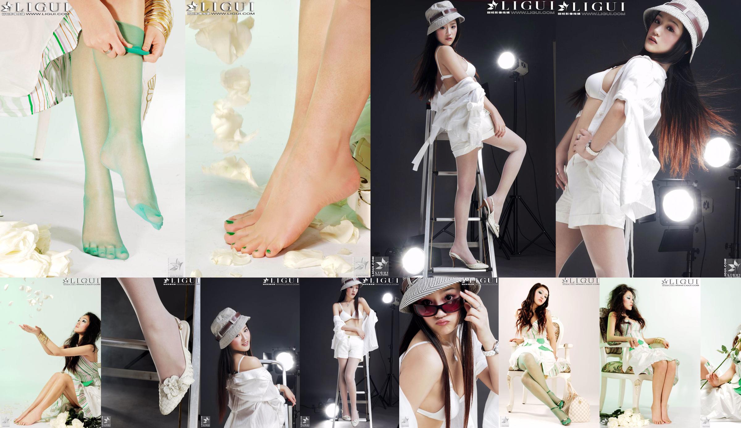 Model Shizukaken 《White 衫 衫 踝 渝 帝 丝 帝 帽 丽 柜 贵贵 Foot LiGui] Beautiful thigh 丝 foot photo No.67924a Page 9