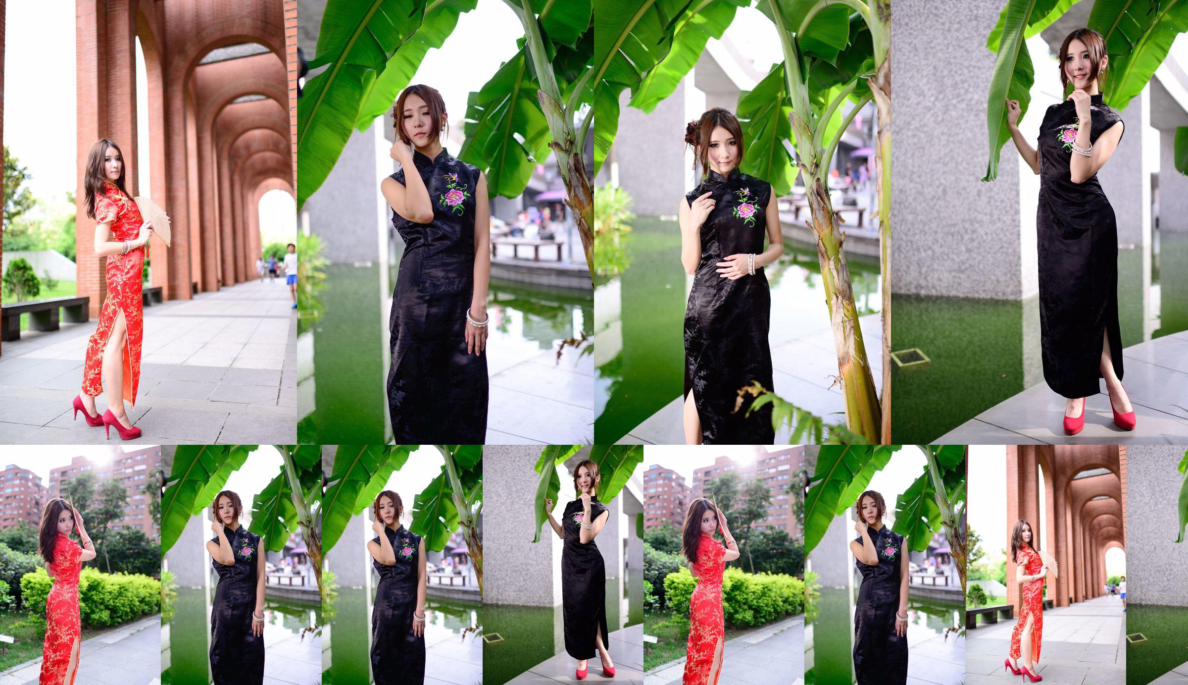 Taiwanese model Abu "Red and black cheongsam series outdoor shooting" No.96d2ff Page 22