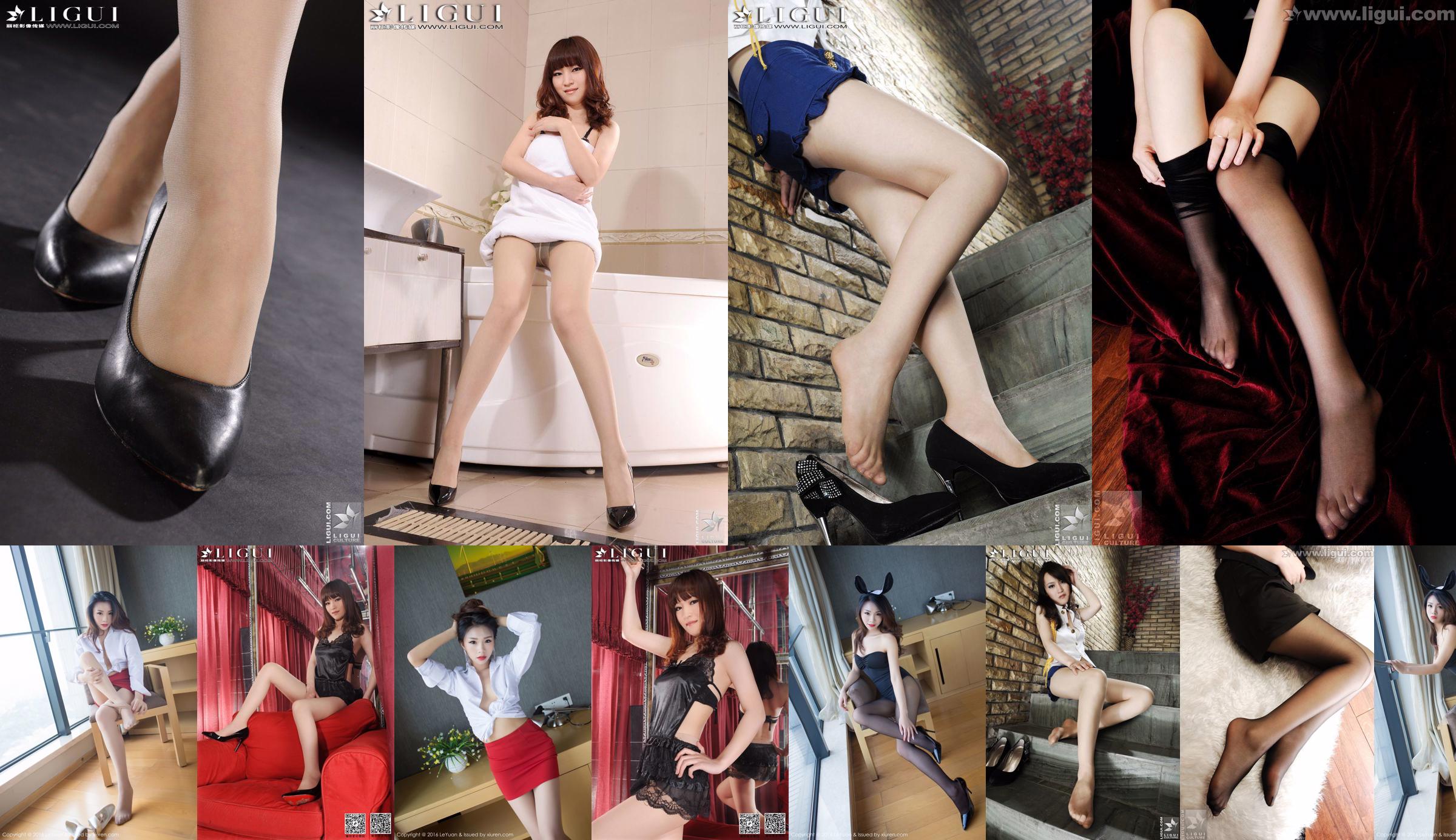 Model Tina "Lace Dudou + Meat Bas Feet" Complete Works [丽 柜 贵 足 LiGui] Photos de belles jambes et pieds de jade No.9285e1 Page 1