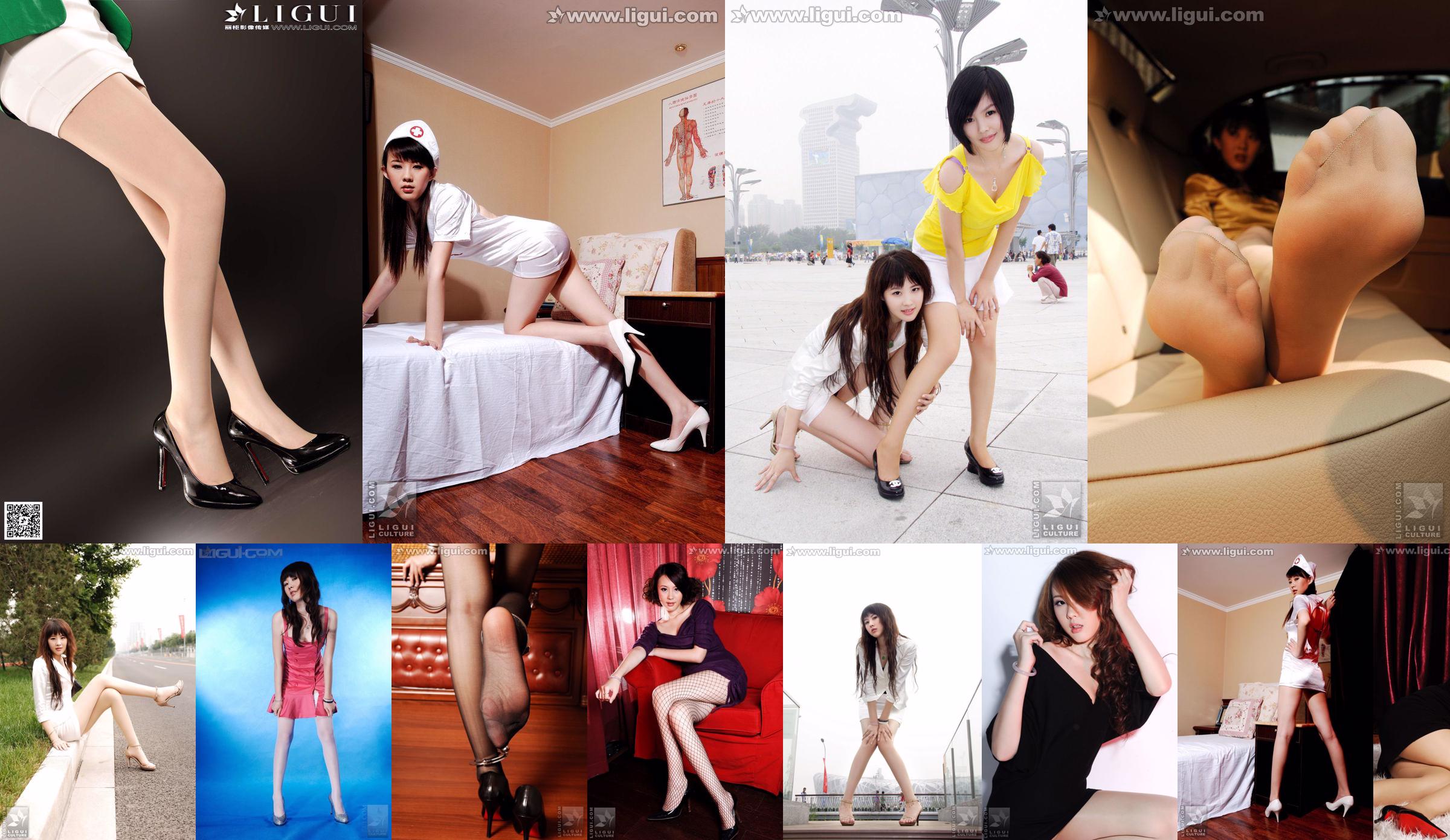 Model Feifei "Girl Playing with Feet in the University Beautiful Girl's Bedroom" [Ligui LiGui] Photo of jade feet in stockings No.e65e9f Page 7